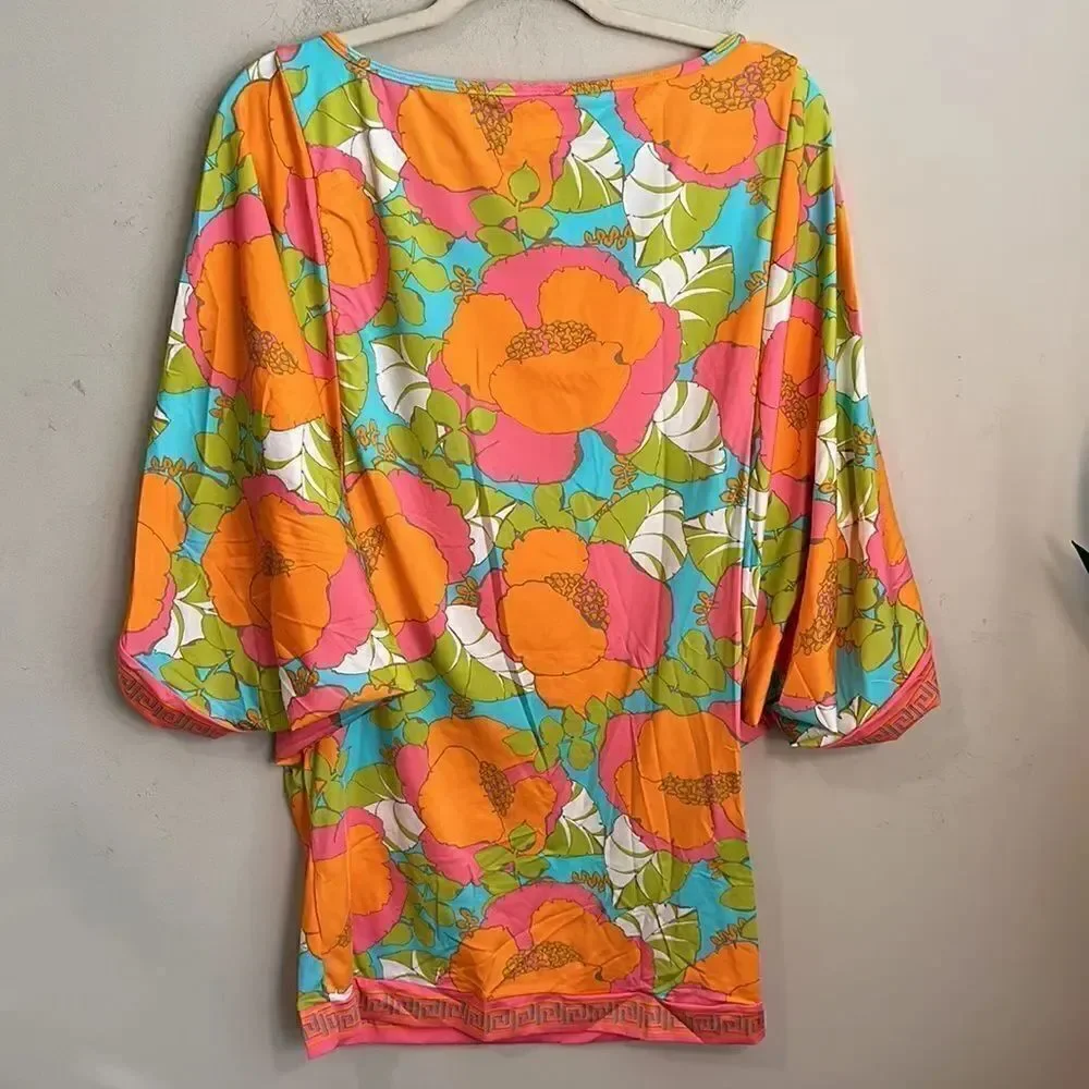 Trina Turk Playa De Flor Tunic Swimsuit Cover-up L